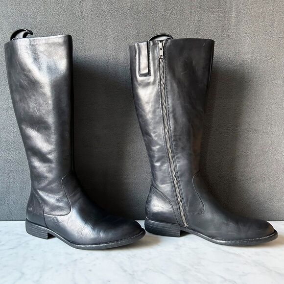 Born North Black Leather Knee High Riding Boots in Box - Women's Size 8.5 - Picture 2 of 15